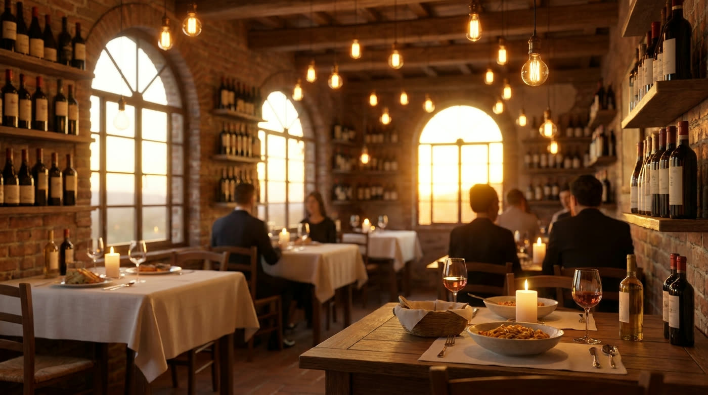 Innenraum der Trattoria